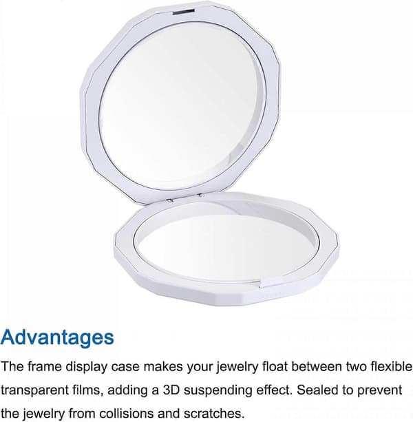 Flytande tunnfilmsdisplaybox, ABS-ram displayfodralhållare 12,8 cm x 2 cm Vit