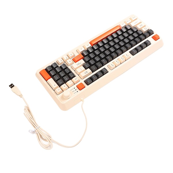 SBSGV Gaming Tangentbord USB 94 Tangenter LED Bakgrundsbelyst Ergonomisk Fällbara Fötter Multimedia Tangenter Trådbundet Tangentbord för Stationär Dator Laptop Bee Version
