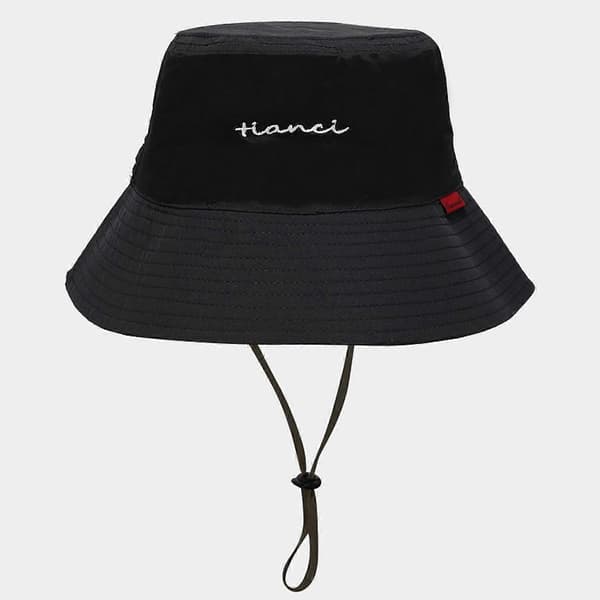 Fiskerihat Vindtæt UPF50+ UV Beskyttelse Spand Strand Mesh Solhat 56-58cm, Sort