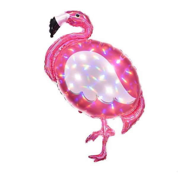 Iriserende Pink Flamingo folieballon (2 stk, rød)