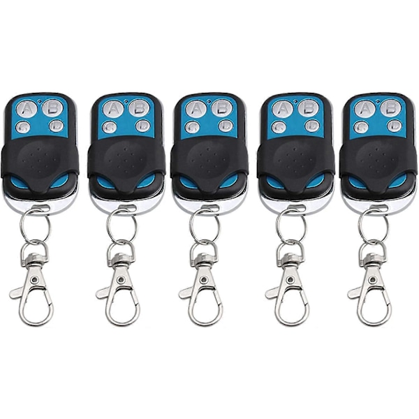 5-pack 4-kanals 433MHz Svart Trådlös RF Fjärrkontroll Inlärningskod 1527 Mottagare 1527 Nyckelring