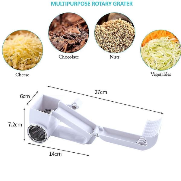 Professionell Roterande Rivjärn - Riv Hårda Ostar, Grönsaker, Choklad och Mer