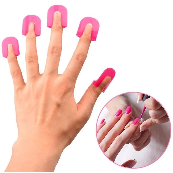 Reusable Soft Plastic Nail Polish Stencils With 10 Sizespink26pcs