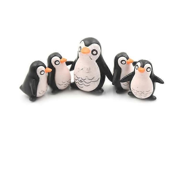 5 st Mode DIY Pingvin Ornament Miniatyr Trädgårdsdekoration Dockhus Mini Gåva