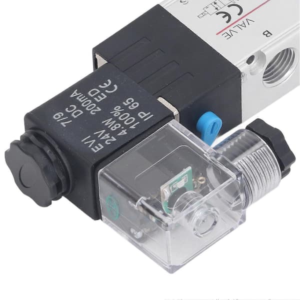 GEYA Reverserende Magnetventil 2 Positioner 5 Vejs 1/4in PT Enkelt Spole Pilotstyret Elektrisk DC24V YEMAA