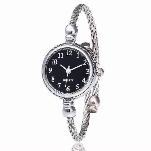 Dame Lille Guld Armring Armbånd Luksusure Rustfrit stål nummer hvid sort