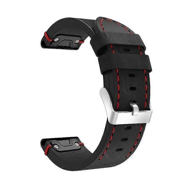 Til Garmin Descent Mk 2 26mm Læder Sutur Stålspænde Urrem HBML