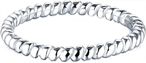 AVEKI S925 Sterling Silver Ring, Vridet Evighetsband Stapelbara Ringar -----Storlek 6