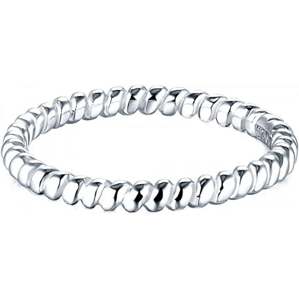 AVEKI S925 Sterling Sølv Ring, Vridd Evighetsbånd Stabelbare Ringer -----Størrelse 6