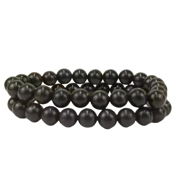 Ca 94 stk 8 mm naturlige edelstensperler svarte perler runde løse perler for smykkefremstilling med Crysta