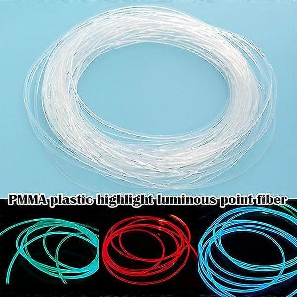 Lang 1M PMMA Side Glow Optisk Fiberkabel 1.5mm/2mm/3mm Diameter til Bil LED Lys Klar