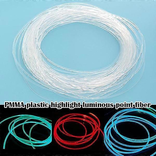 Lång 1M PMMA Sidoljus Optisk Fiberkabel 1.5mm/2mm/3mm Diameter för Bil LED-lampor Stark