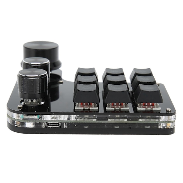 Enhands Macro Mekaniskt Tangentbord RGB Mini Kabelansluten USB OSU 9 Tangenter USB Mini Macro Speltangentbord för Dator YEMMA