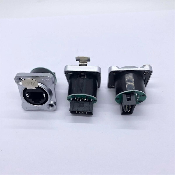 10 stk. Ethernet Rj45 Chassis Socket NE8FDP Ethernet Gjennomgangskontakt IP65 Vanntett D