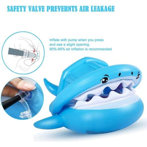 Baby PVC Pool Float Småbørnsflyder med oppustelig kaleche Haj Spædbarns Pool Float til børn 6-36 måneder