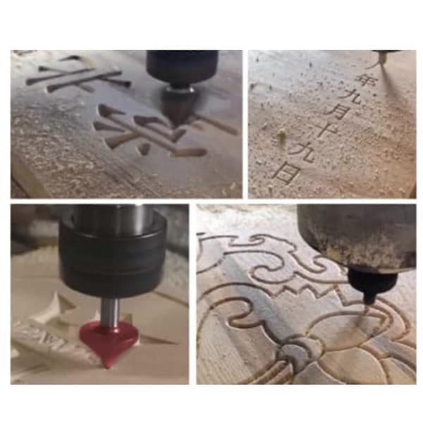 CNC Wolframstål Slidsfræser 90 Grader 6mm Skaft 32mm Diameter Til 3D Panel Fremstilling Rød