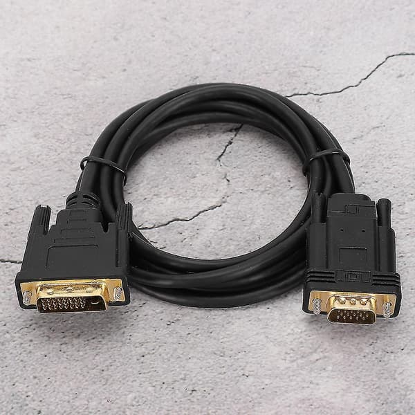 2-meter DVI til VGA Adapterkabel - High Definition Video, Windows 95 Kompatibel