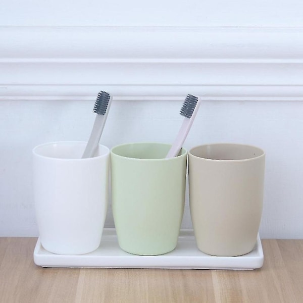 Rektangulær keramisk bakkeplade hvidt porcelæn rektangulær plade mundskyl kop bakke badeværelse stue