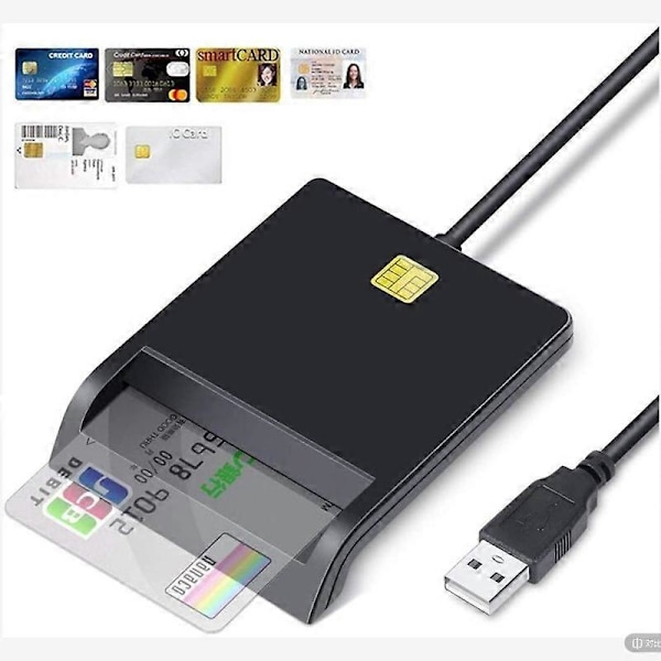 USB Smart Card Reader DNIE ATM CAC IC ID SIM-kortlæser til Windows Linux