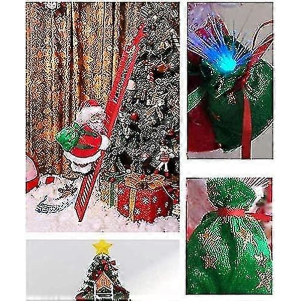 Elektrisk Klatrende Julemand, Kreativ Juledekoration Med Musik Og LED-lys - AM