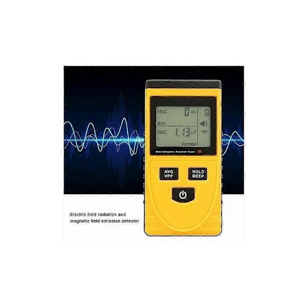 Nukleær Strålingsdetektor, Geiger Teller Digital LCD Elektromagnetisk Strålingsdetektor Dosimeter Tester Måler Teller for EMF Inspeksjoner Hjem, Av