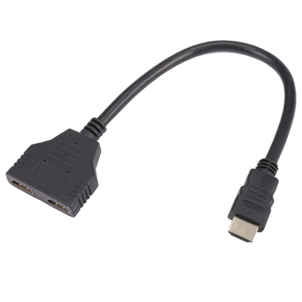1080P HDMI-kompatibel-kompatibel port hane till 2 hona 1 in 2 ut splitterkabel Adapter Converter