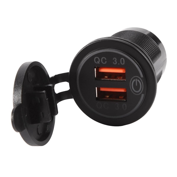 12V 36W Hurtiglading 3.0 Dobbel USB Billader USB Rask Lader Med Bryter For Båt Motorsykkel Lastebil