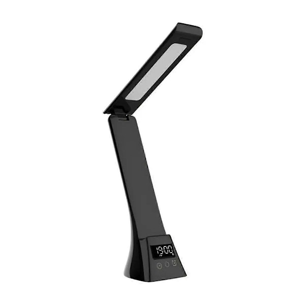 Laderbar skrivebordslampe Øyevennlig skrivebordslampe med LCD-skjerm Foldbar arm Øyevennlig bordlamper Svart