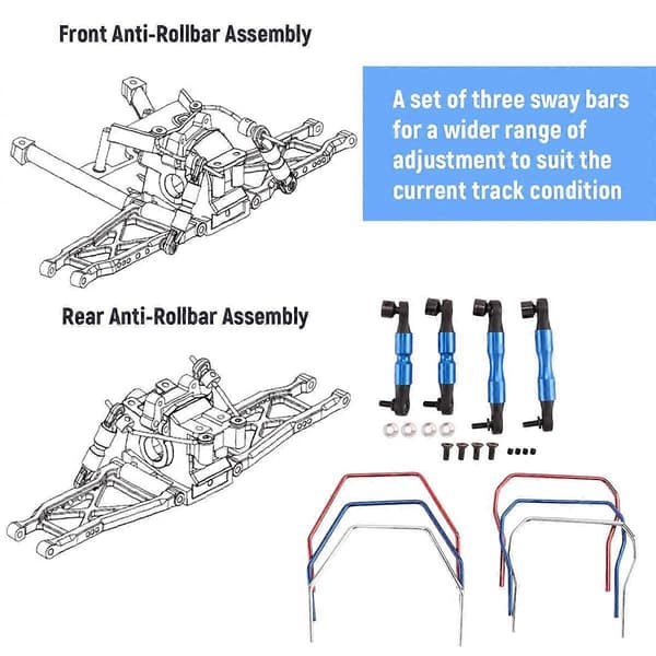 Front og Bag Stabilisator Sæt SLF311 til Slash Stampede RC Bil Opgraderingsdele