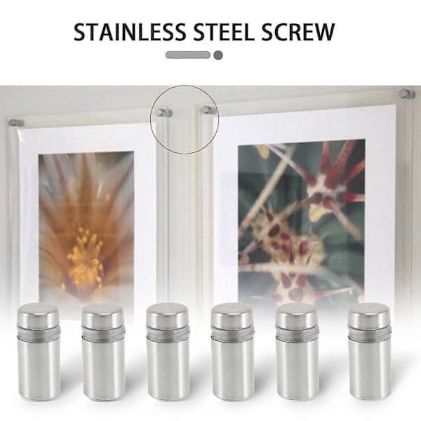 30 Stycken 12 X 22mm Rostfritt Stål Distans Glas Hållare Skyltmontering -Z