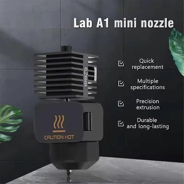 A1 Mini Hotend 0.2MM Hotend A1 Mini Suuttimien Kokoonpanoon 0.2mm