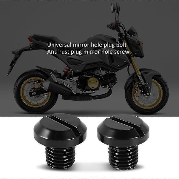 M10 X1.25 Blindplugger i Legering for Speil, 2 stk. Passer Grom Msx125, Fz07 / Fz1, Z800