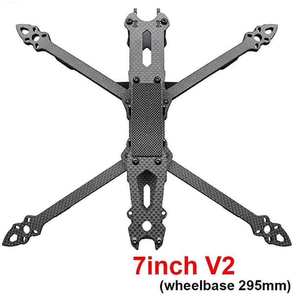För Mark 4 V2 7 tum FPV Kolfiberram 295mm för Mark4 FPV Racing Drone Quadcopter Freestyle Ram Kit