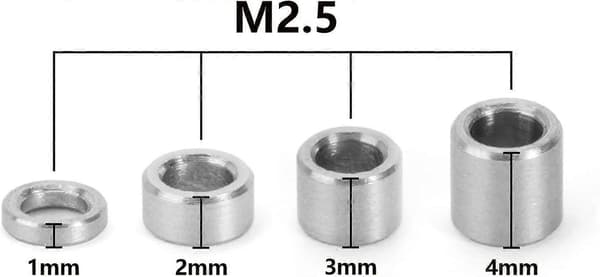 Skiver Afstandsringe M2.5 Flade Rustfri Stålskiver