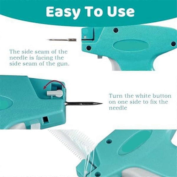 Mærkesæt, Fin StitchTool 0,19 tommer/5 mm, med 1500 sorte og 1500 hvide fastgørelsesmidler, en ekstra nål