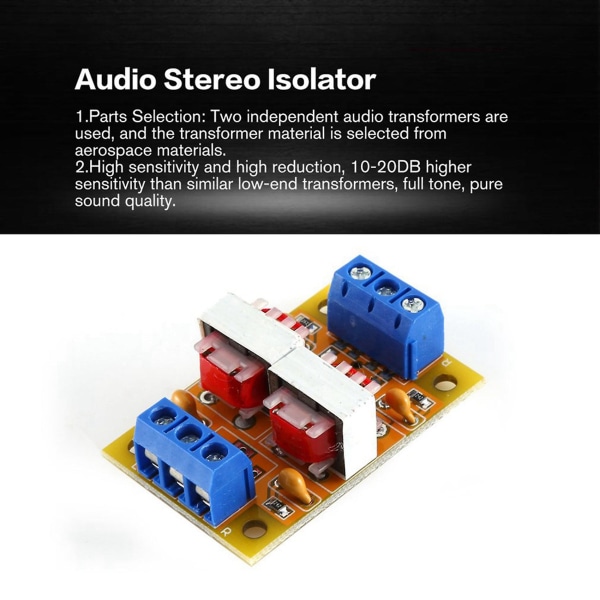 3x Audio Stereo Isolator Eliminer gjeldende lydinterferens Filter Eliminator Ground Loop Suppres