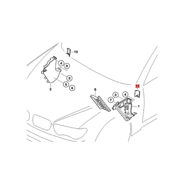 51439111663 Sisäpaneelin OBD-liittimen suojus E66 E65 2001-2008 Ajoneuvon diagnostiikkaliittymän liitäntä