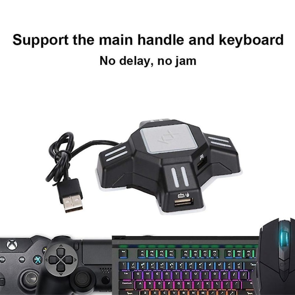 Gamepad til tastatur og mus konverter Adapterbokse Kabelledning Kompatibel med Nintendo Switch/ Xbox One/ Ps4/ Ps3/ Pc