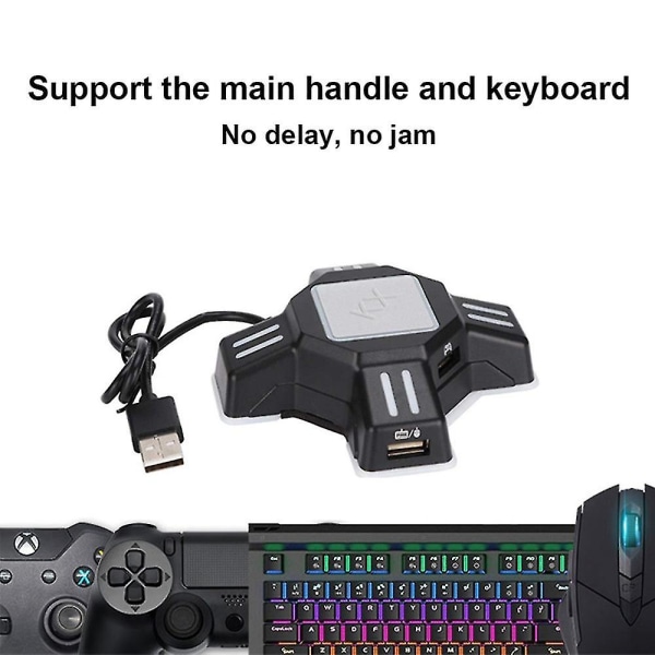 Gamepad til tastatur og mus konverter Adapterbokser Kabelledning kompatibel med Nintendo Switch/ Xbox One/ Ps4/ Ps3/ Pc