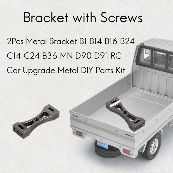 2 st Metallfästen för WPL B1 B14 B16 B24 C14 C24 B36 MN D90 D91 RC Bil Uppgradering Metall DIY Delar Kit