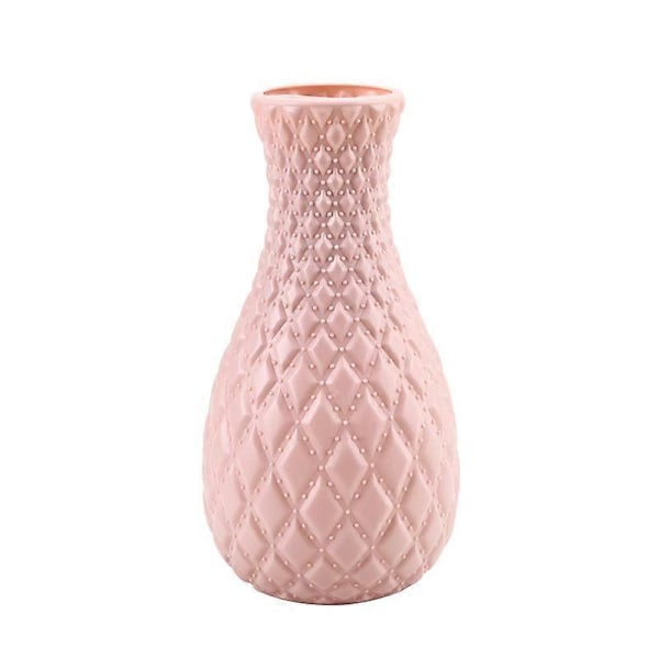 Plastvas Våt och Torr Blomsterarrangemangsbehållare Hydroponisk Vas Nordisk Färg Imitationsglasyr Vas, ROSA