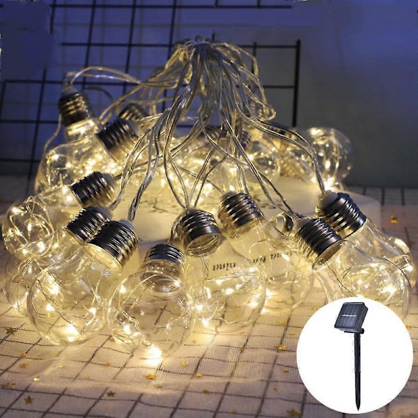 Aurinkovalot, vedenpitävät patiovalot LED-lampuilla, riippuvat valonauhat, puutarha, takapiha, kuisti, juhlat, häät, joulukoristeet, koristeellinen valaistus