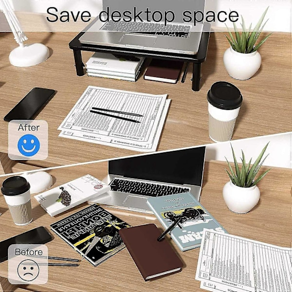 Hæve-/sænkebord til stationær computer, justerbar laptop-skrivebordshøjde, ergonomisk metalskærmholder med mesh-platform til laptop, computer