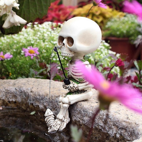 Mini Pääkallo Luuranko Koriste Akvaario Lampi Puutarha Bonsai Sisustus Halloween Askartelu Banmo