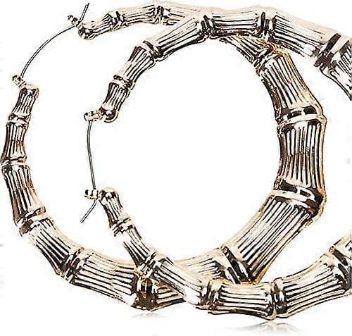 Metal Hoops Naisten Bambukehät, Kulta, 3.5\"