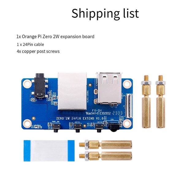 For Zero 2 W Laajennuslevy Liitäntälevy 100m Verkkoporti + usb 2.0 + Analogi Ääni Ja Video Inter