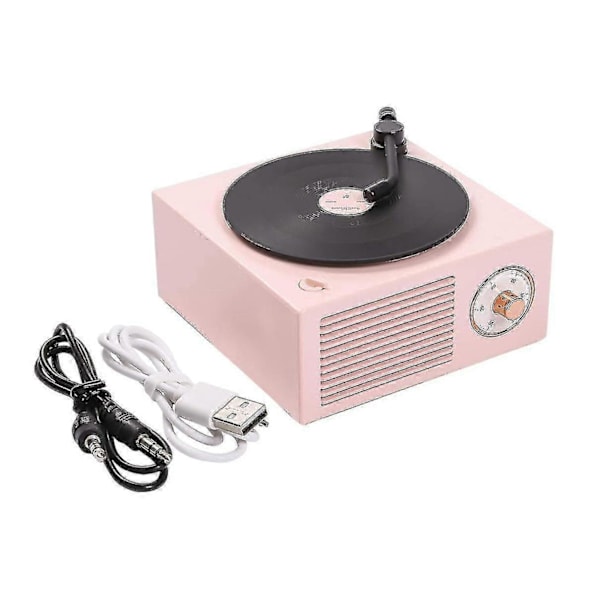 Bluetooth-langaton kaiutin, retro vinyylilevy CD-tyylinen soitin.