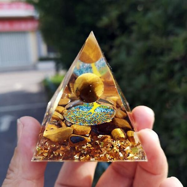 Ametyst Pyramid Crystal Healing Orgonite Chakra Energy Orgone Home Ornaments