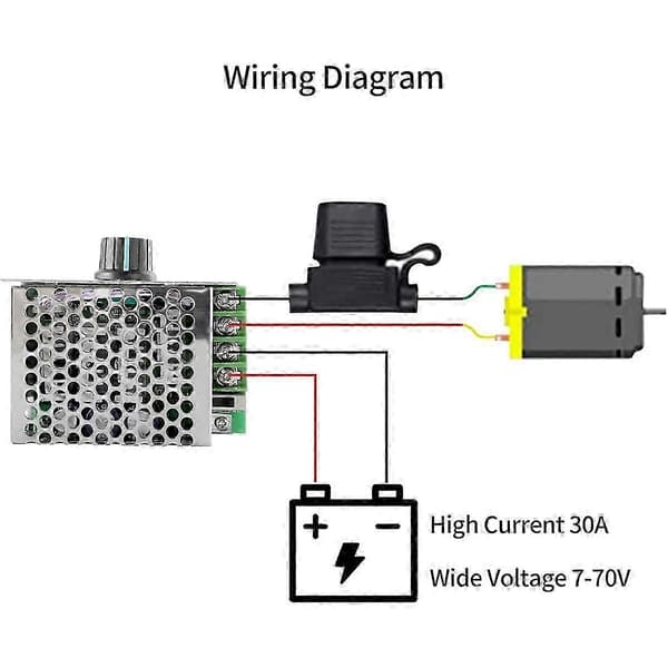 7-70V 30A PWM DC Motorvarvtalsregulator, Justerbar PWM Motorvarvtalsregulator Switch 30A Variabel Motorvarvtalsregulator