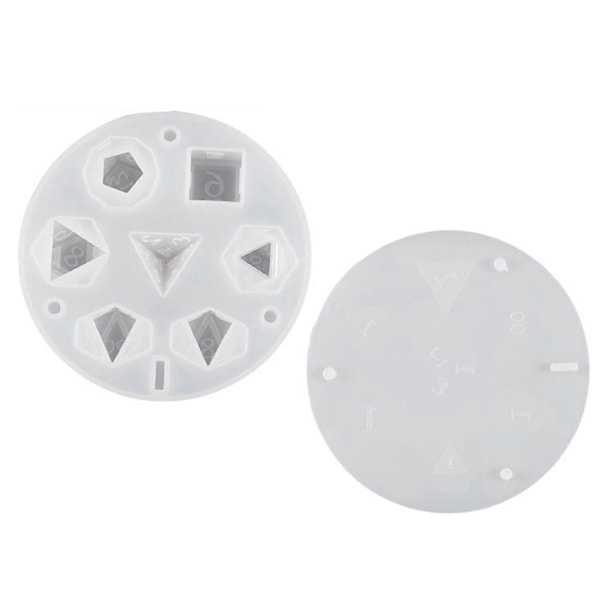 Store DND Terninger Harpiksforme til DIY Terninger Fremstilling 7 Hulrum Polyhedrisk Silikonform med Stereoskopisk Design Epoxy Harpiksforme til Bordspil Cr